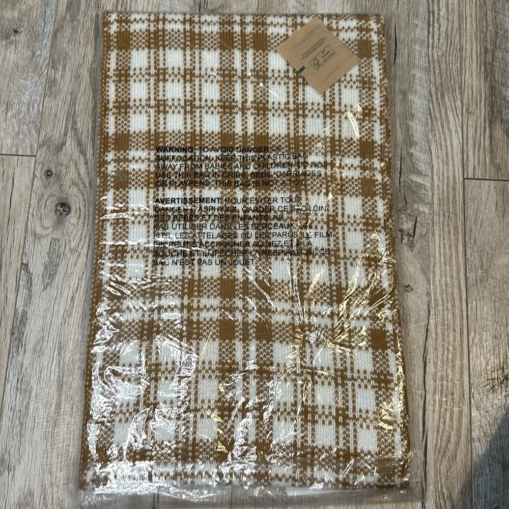Brand new timberland plaid tan winter fall large scarf